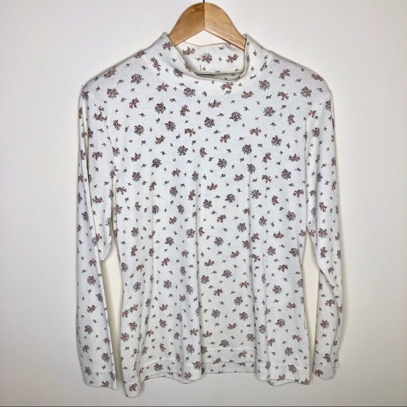 Vintage Jantzen Classics Floral Mock Neck Shirt - Picture 1 of 5